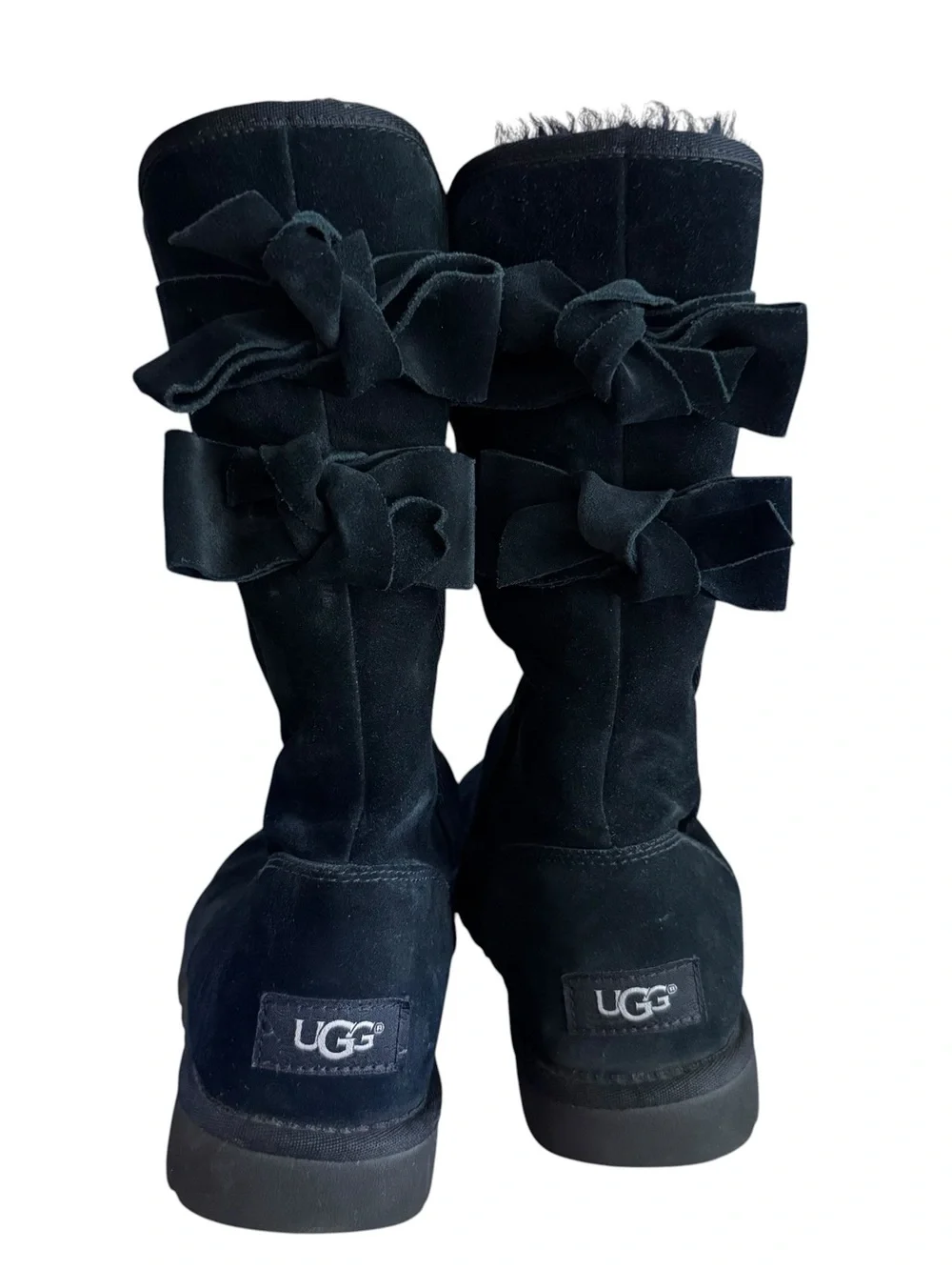 Ugg Black Allegra Bow II Boots Size 7